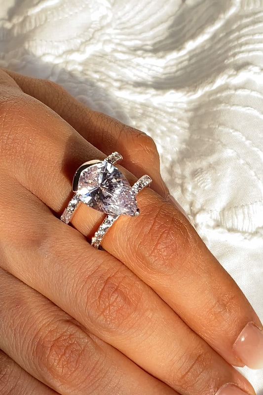 Clarissa Pear Stone Embellished Ring 