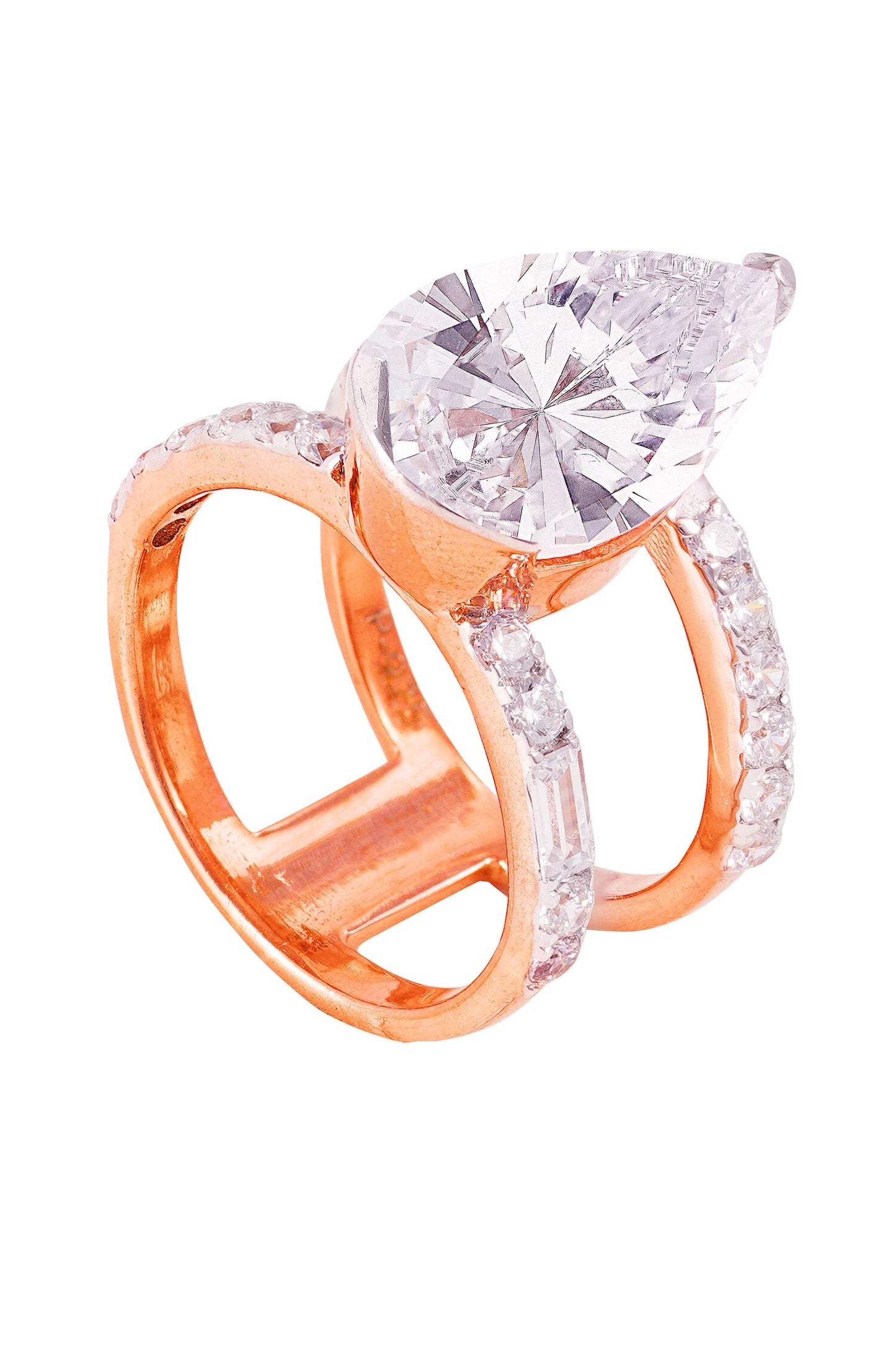 Clarissa Pear Stone Embellished Ring 