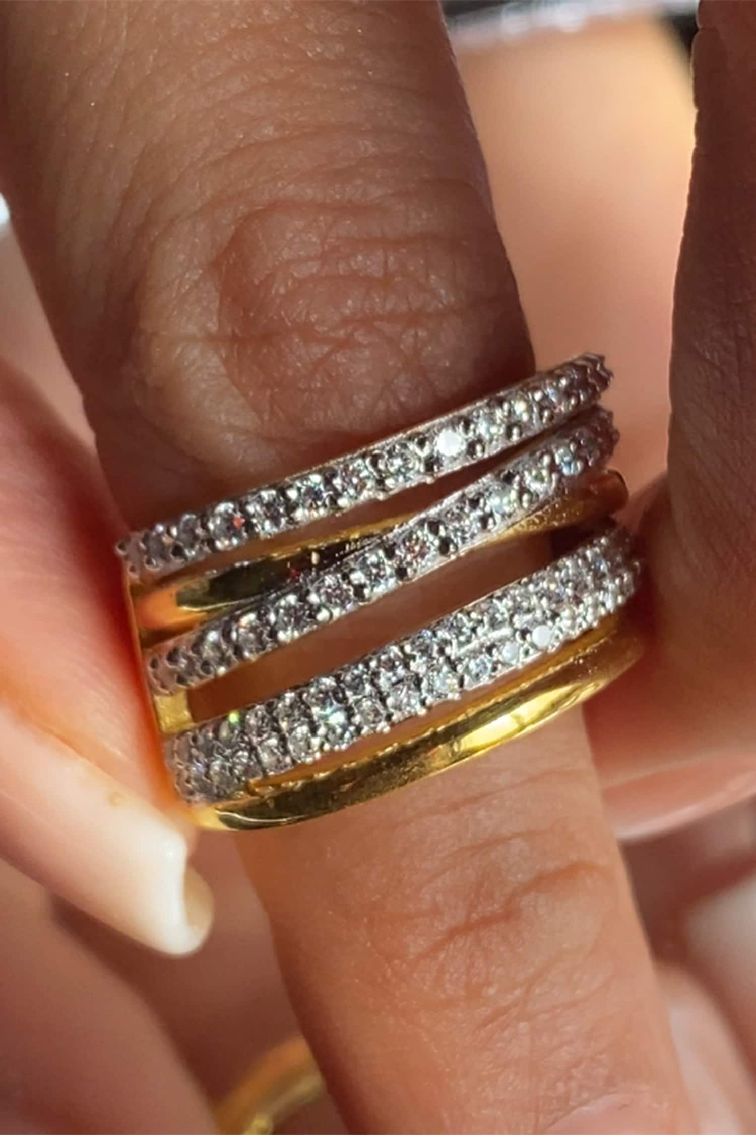 Glimmer Crossover Band Ring 