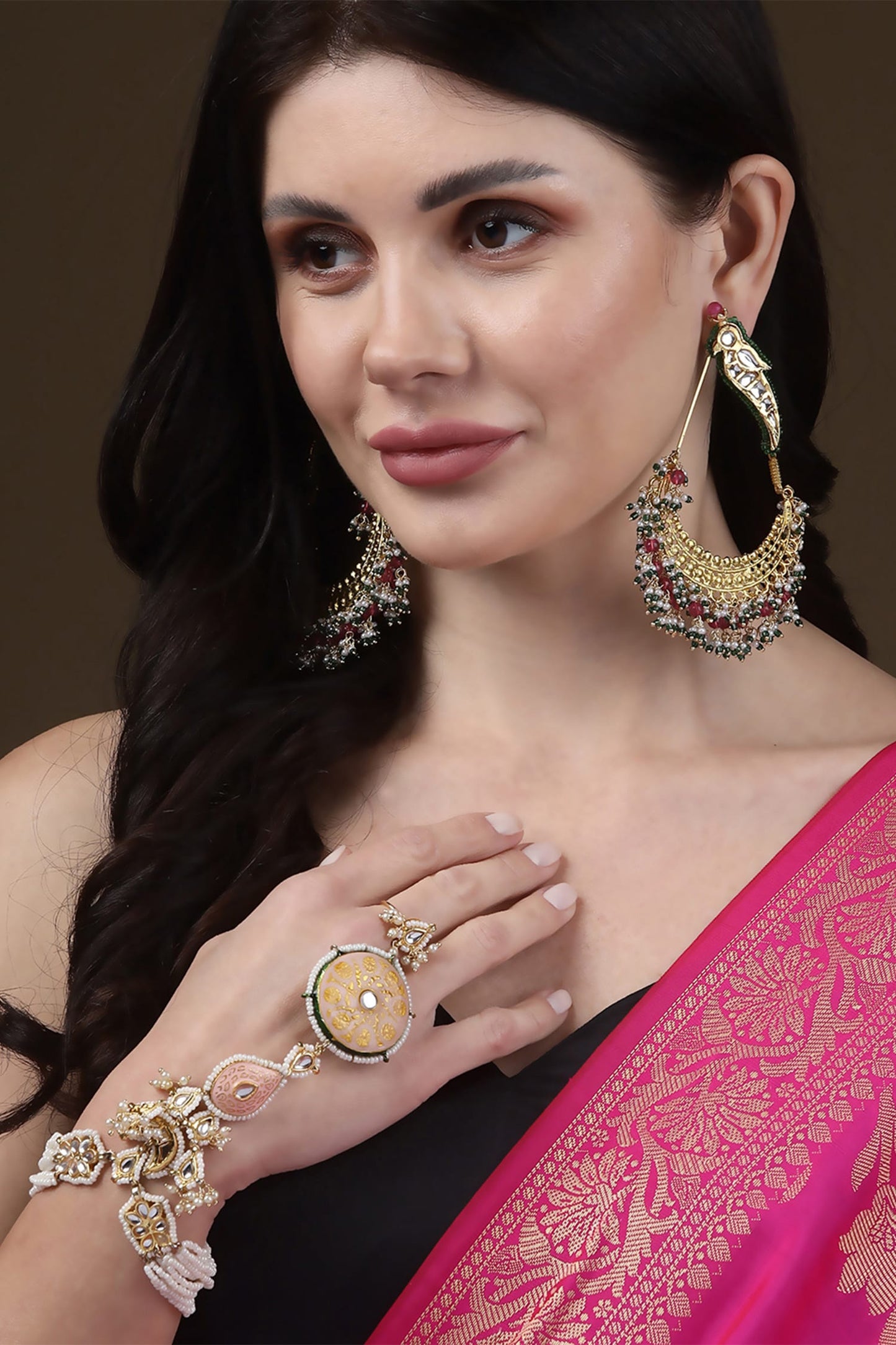 Gul E Rang Kundan Embellished Hathphool 