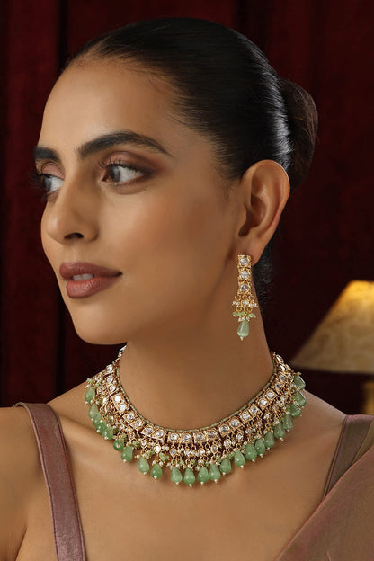 Kundan Studded Bar Choker Set 