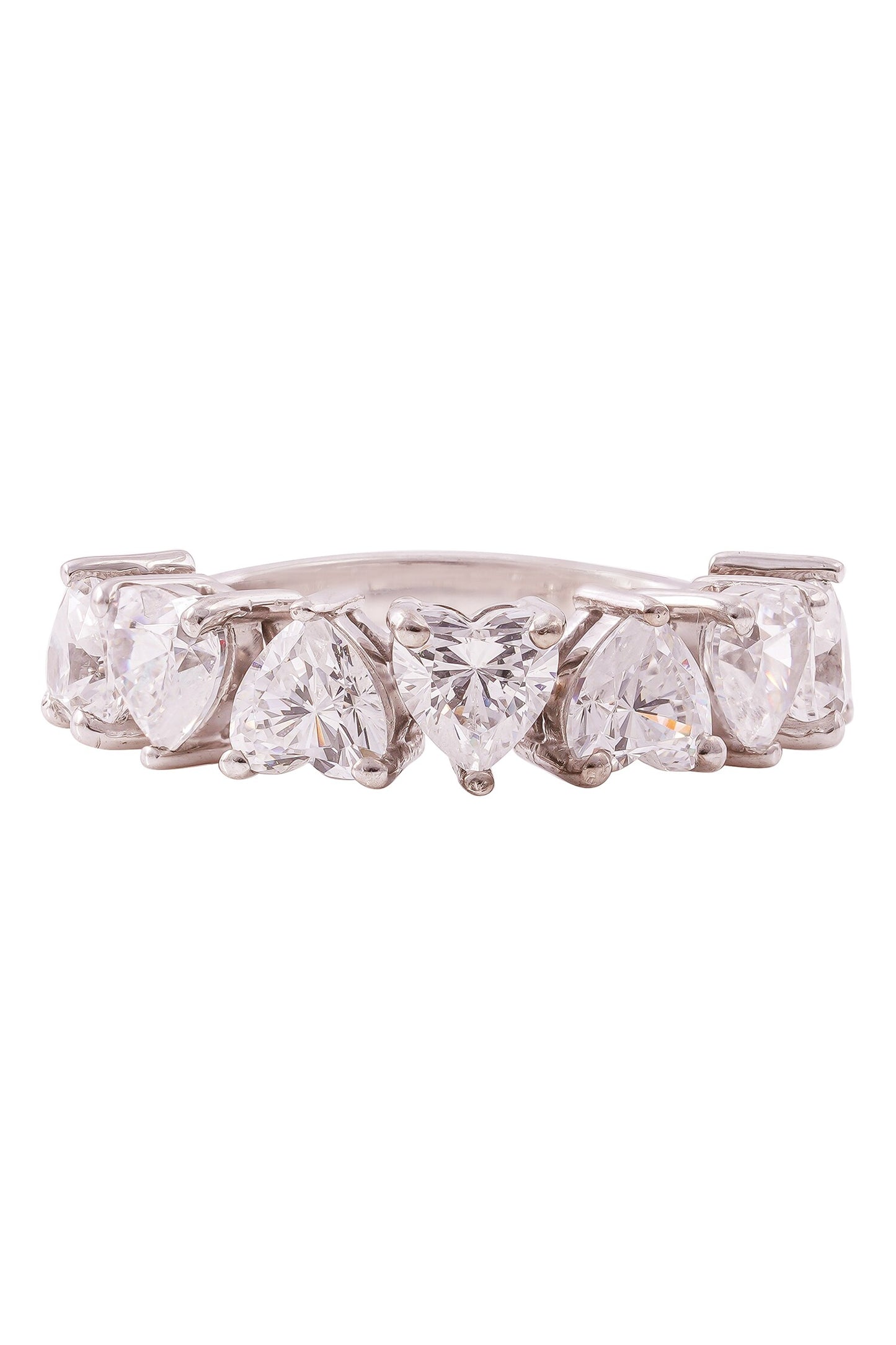 Heart Shape Half Eternity Ring 