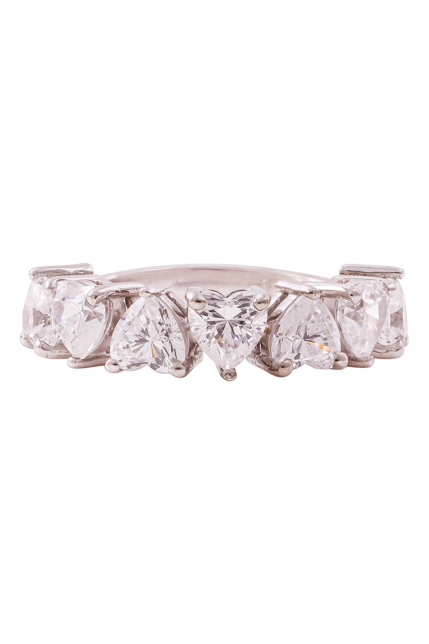 Heart Shape Half Eternity Ring 