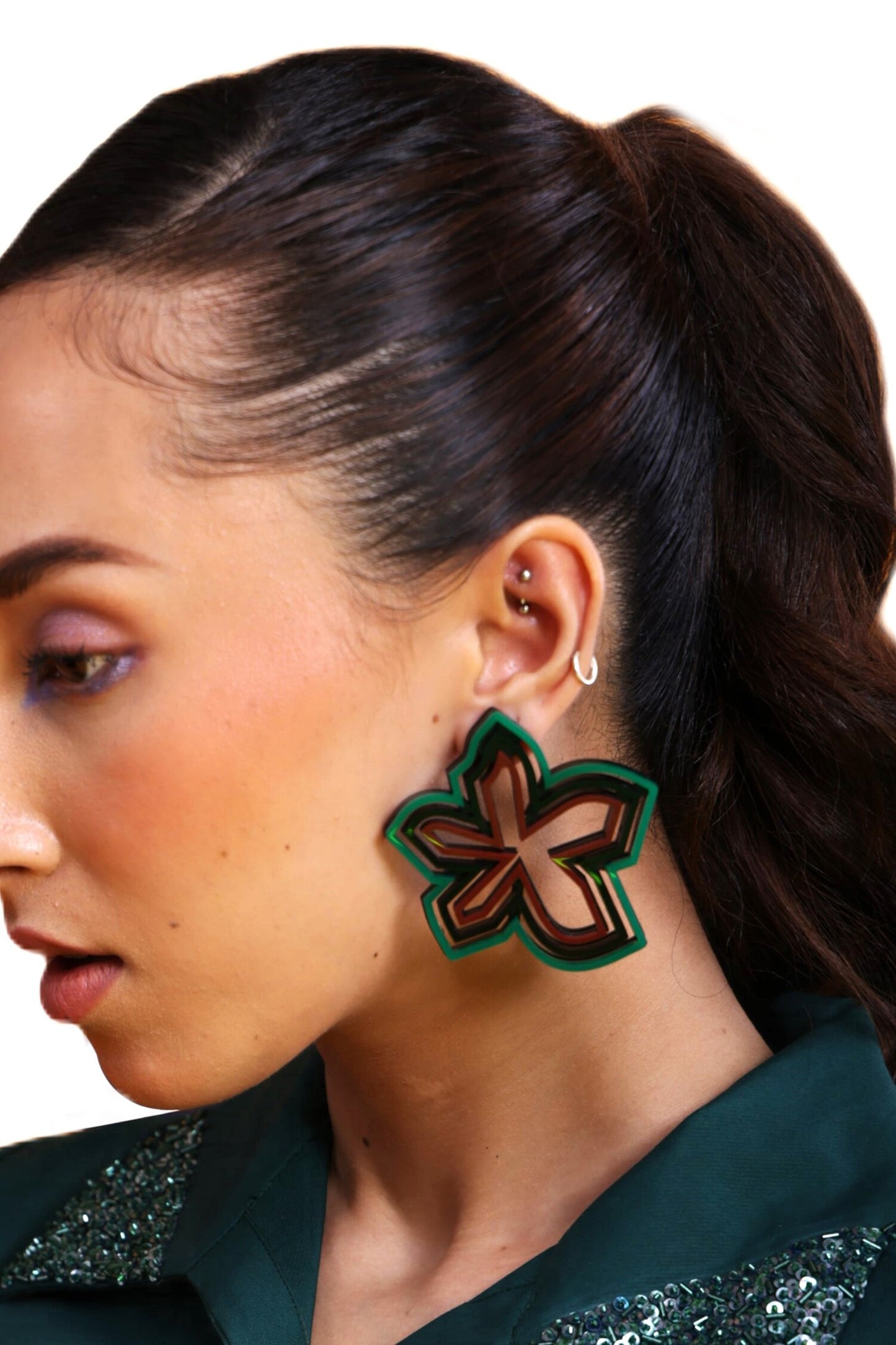 Pompon Cutwork Earrings 