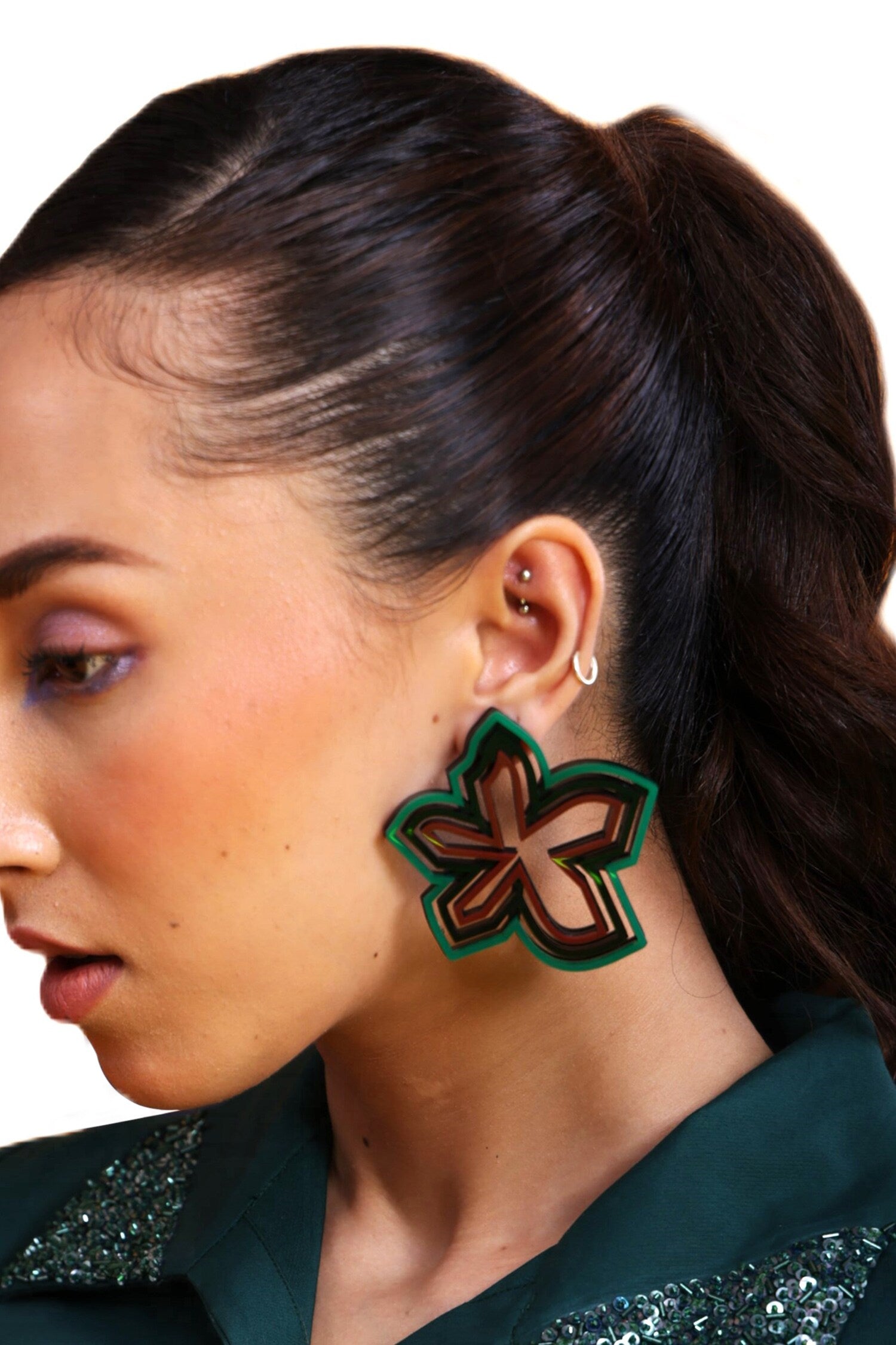 Pompon Cutwork Earrings 