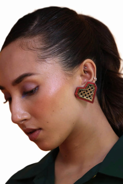 The Rattan Heart Studs 
