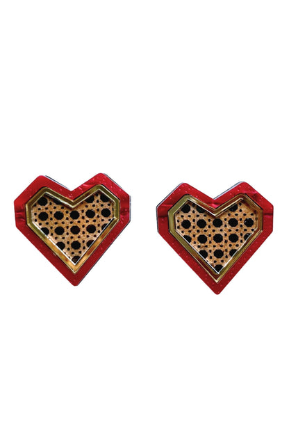 The Rattan Heart Studs 