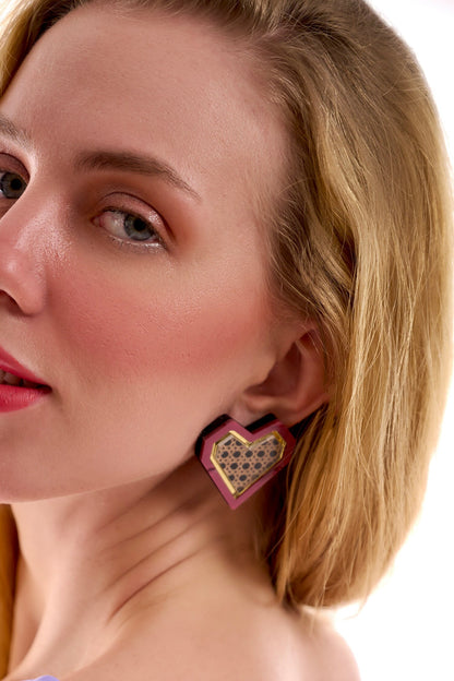 The Rattan Heart Studs 