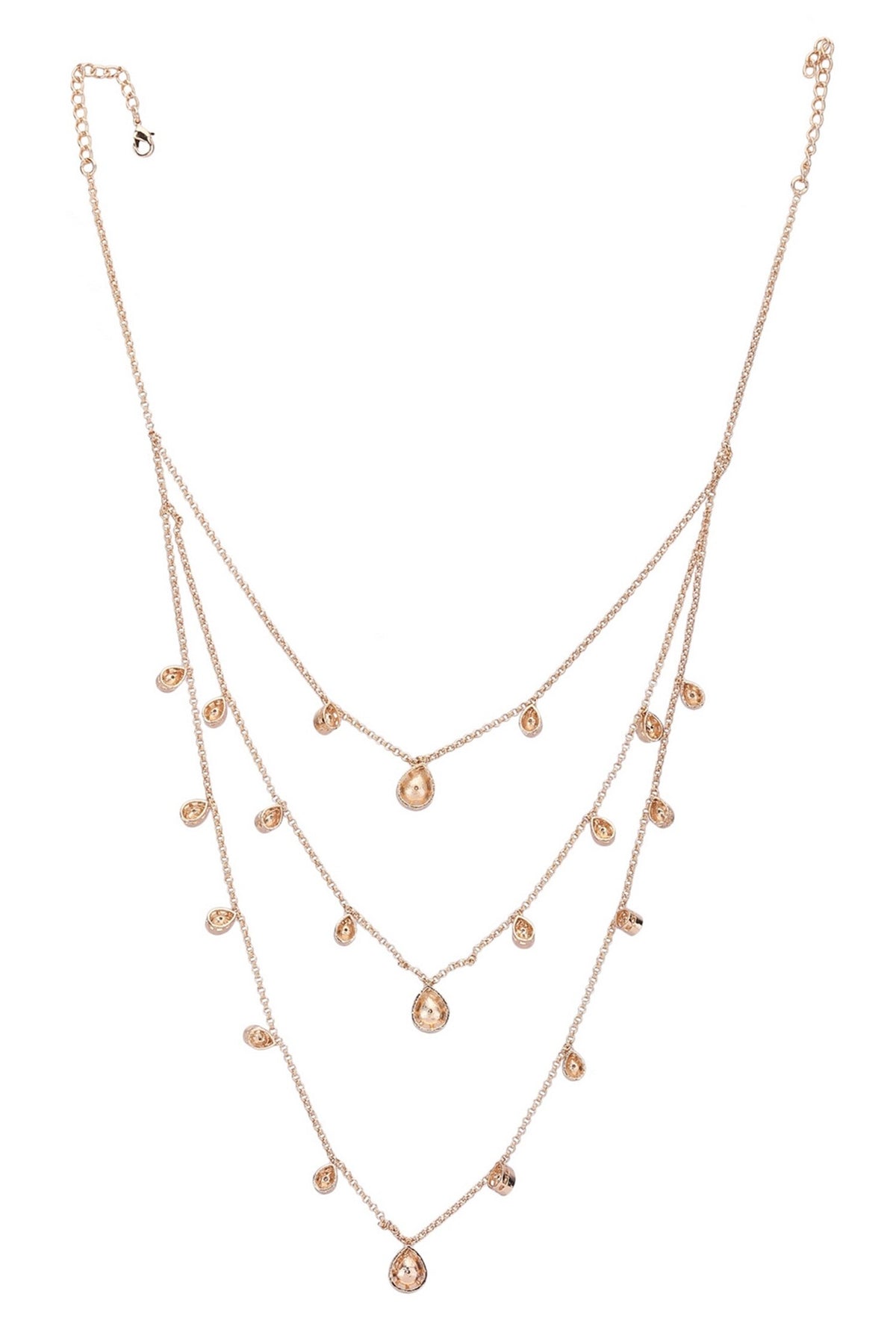 Stone Embellished Layered Necklace Set 