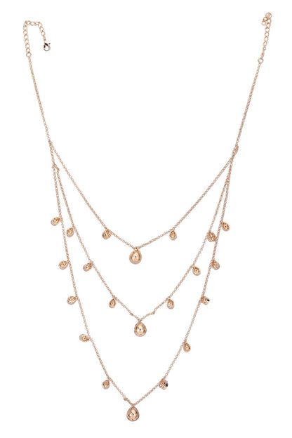 Stone Embellished Layered Necklace Set 
