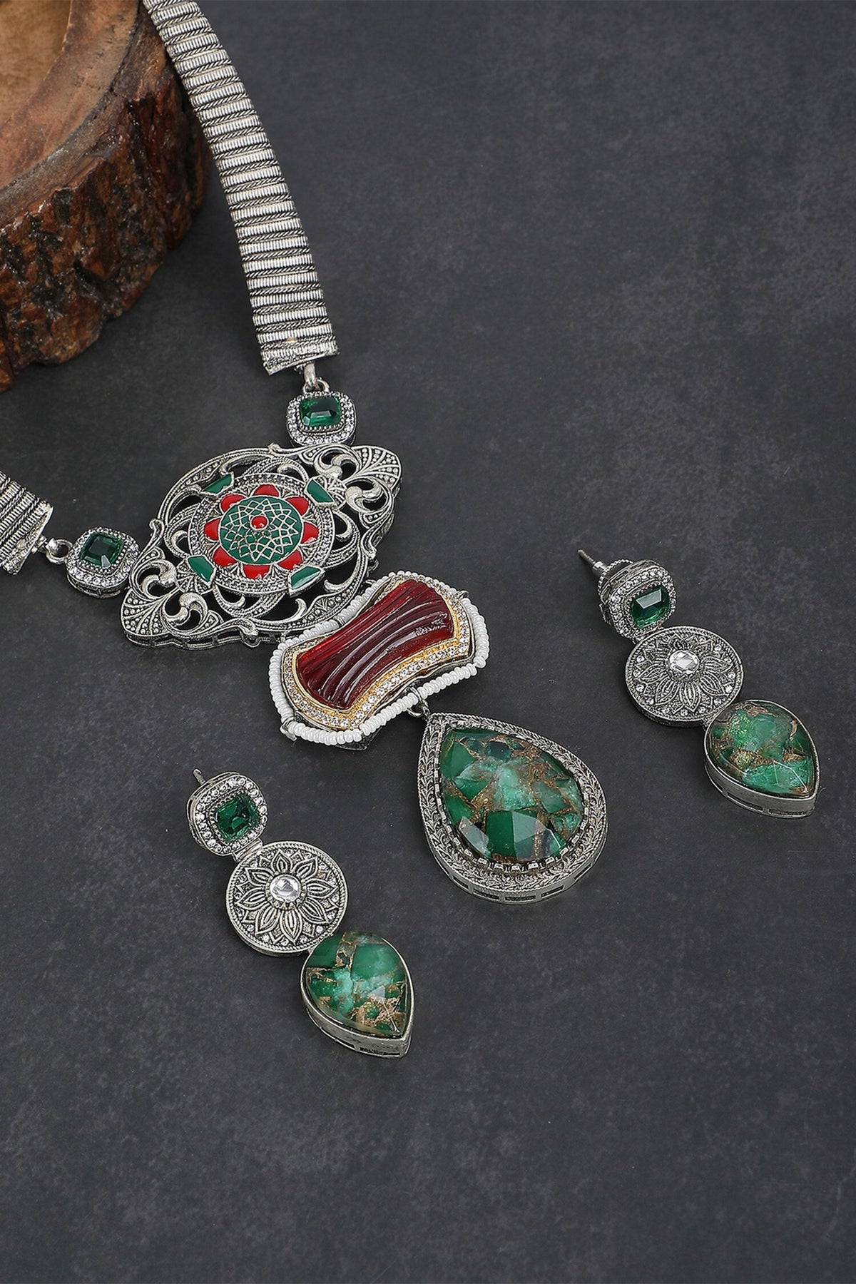Tribal Pendant Necklace Set 