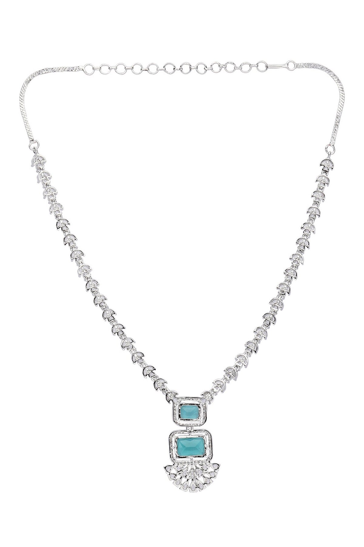 Crystal Embellished Pendant Necklace Set 