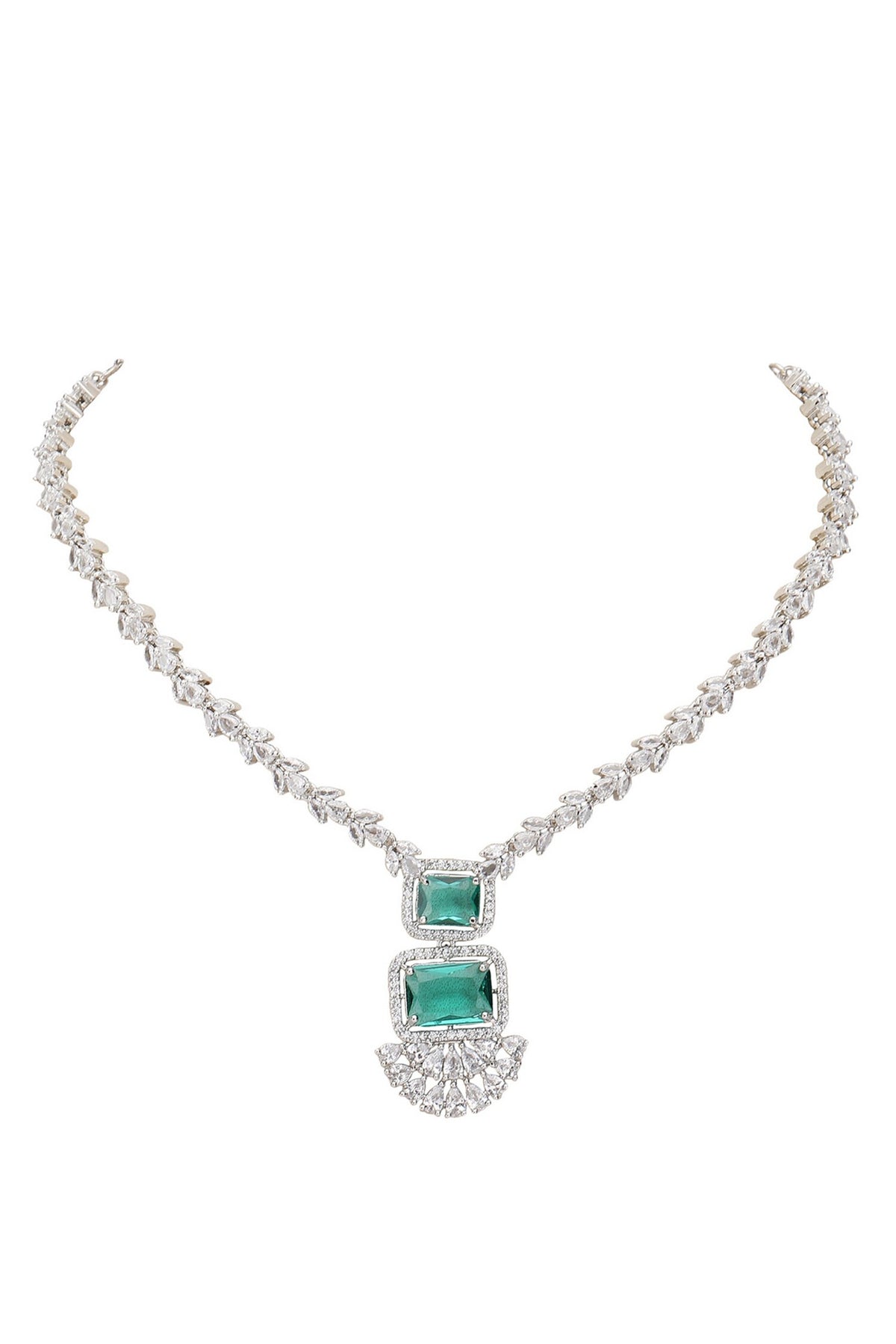 Crystal Embellished Pendant Necklace Set 