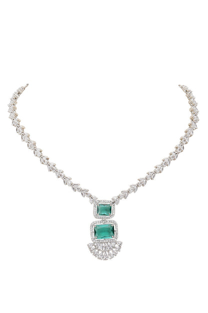 Crystal Embellished Pendant Necklace Set 