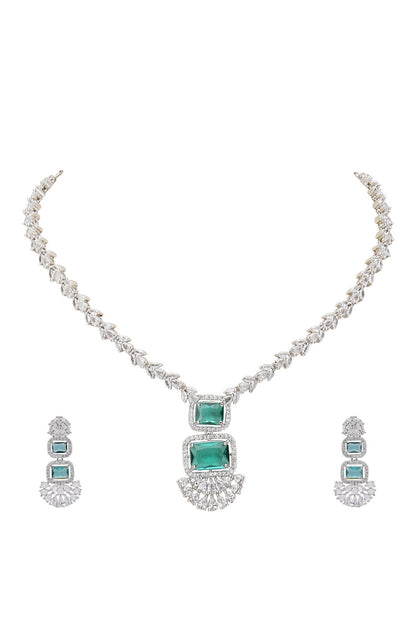 Crystal Embellished Pendant Necklace Set 