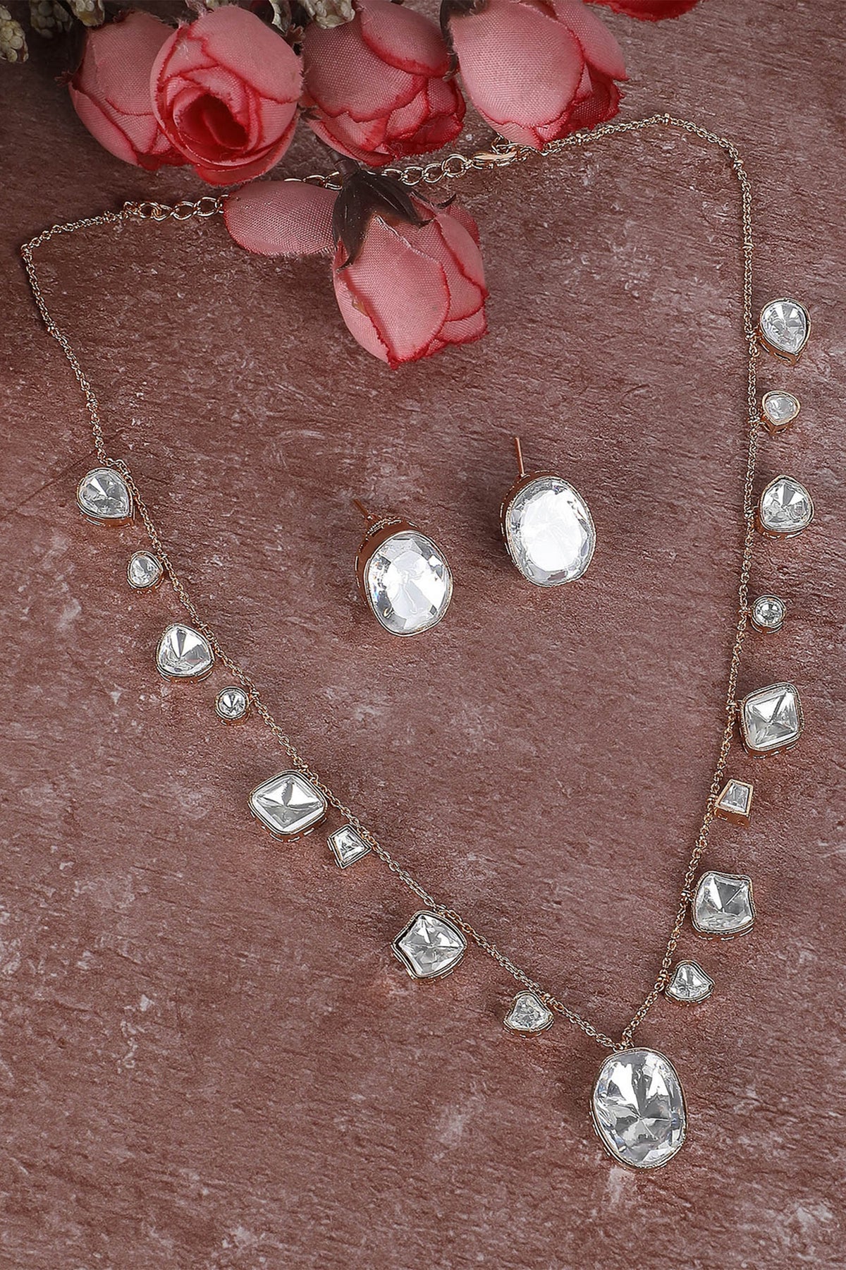 Abstract Carved Necklace Set 