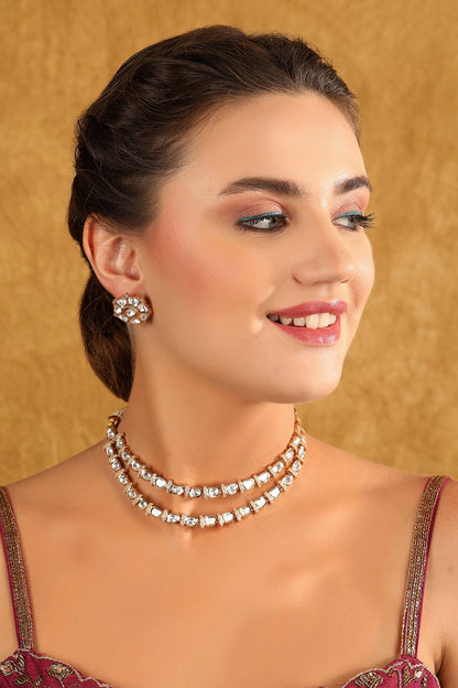 Polki Embellished Layered Choker Set 