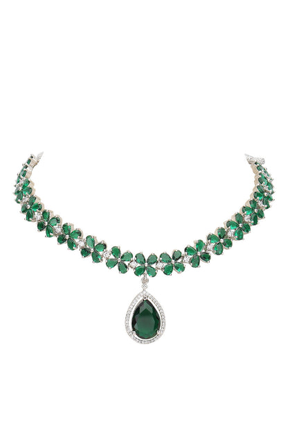 Tear Drop Pendant Choker Set 