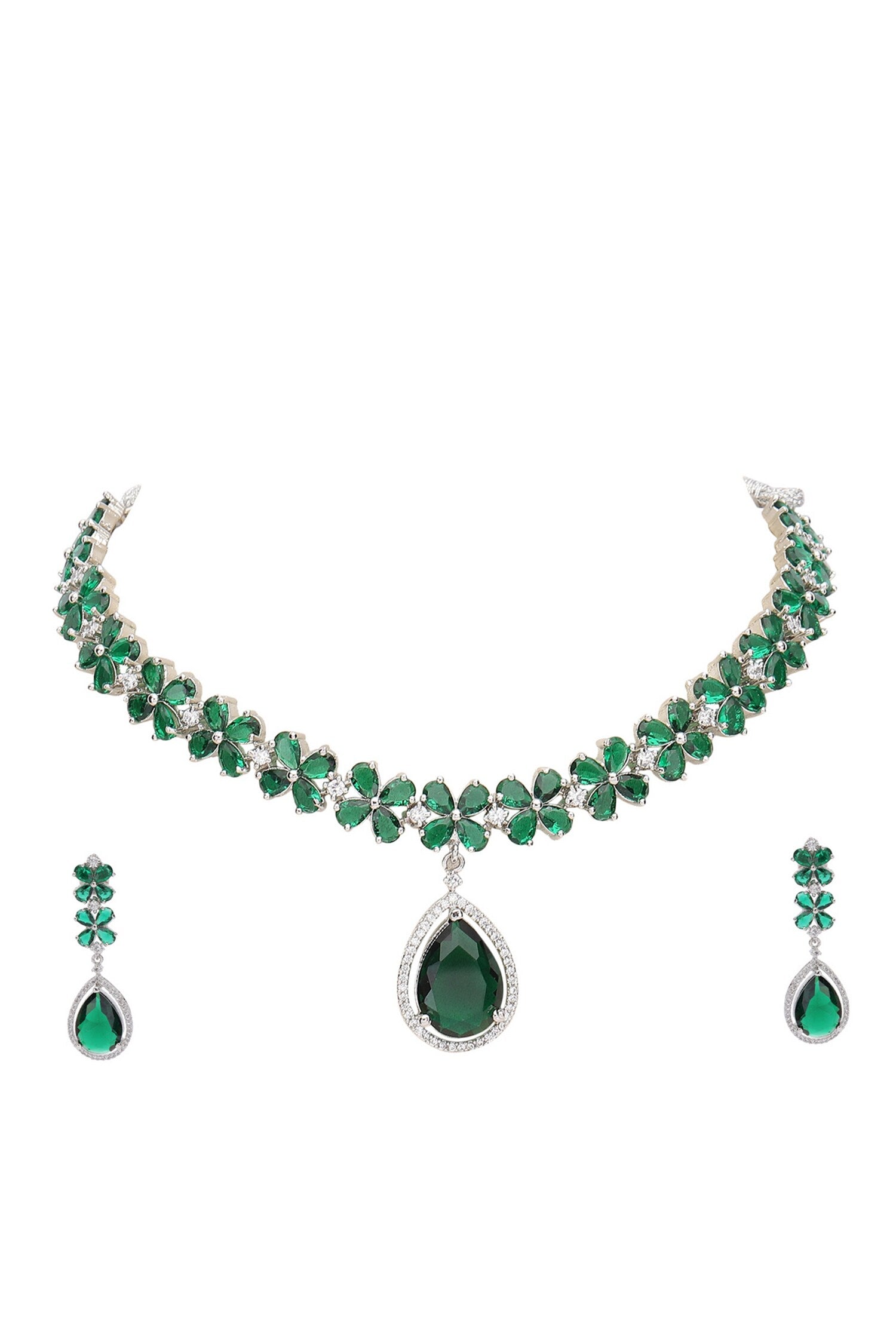 Tear Drop Pendant Choker Set 