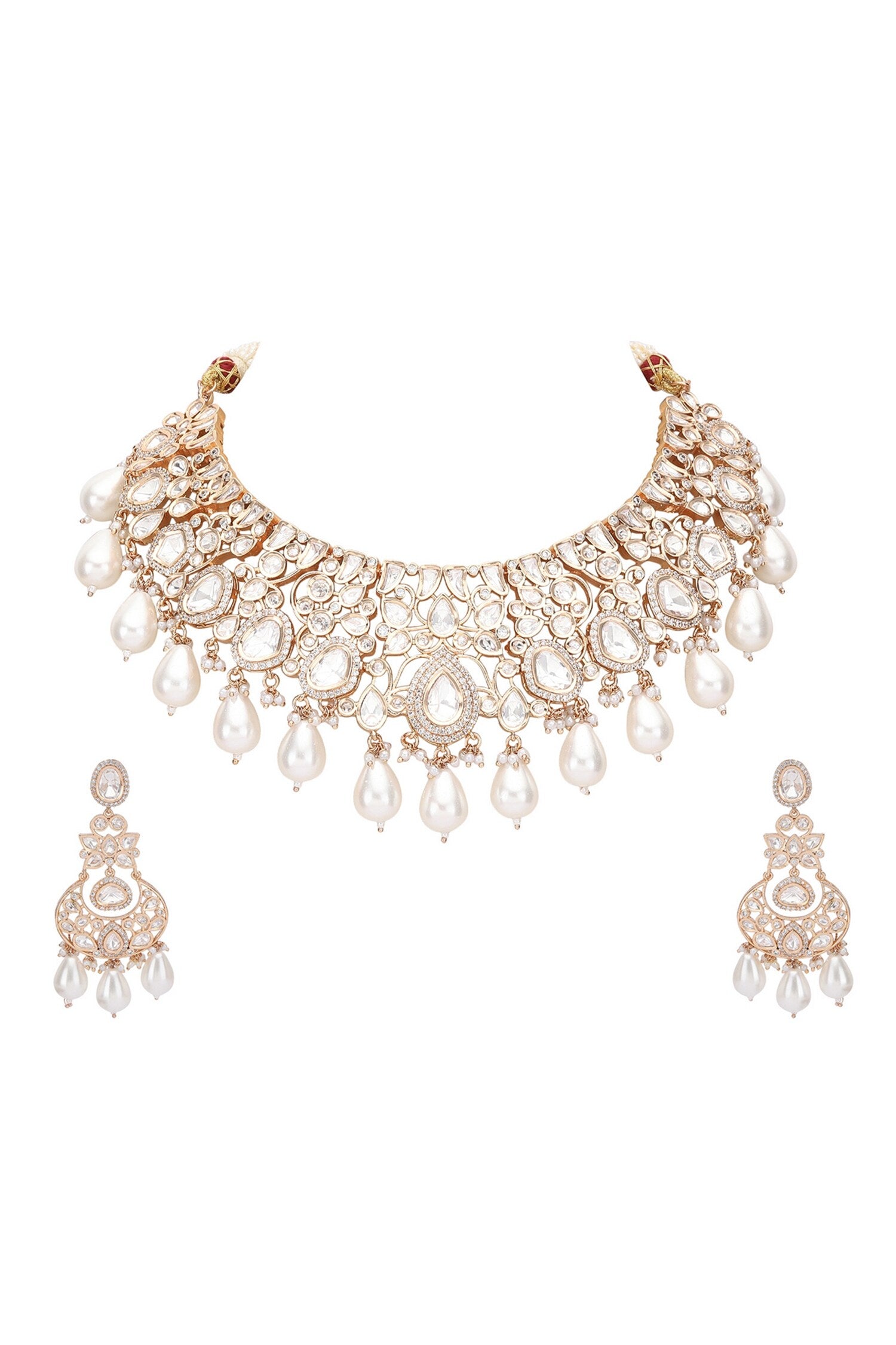 Tear Drop Carved Choker Set 