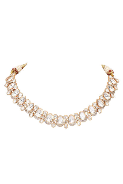 geometric Carved Embellished Necklace Set 