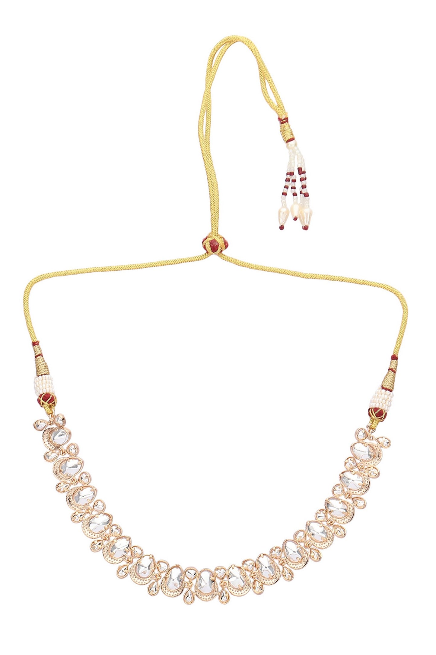 geometric Carved Embellished Necklace Set 