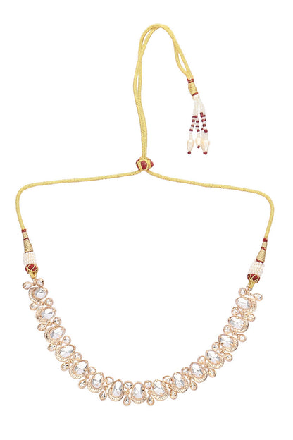 geometric Carved Embellished Necklace Set 
