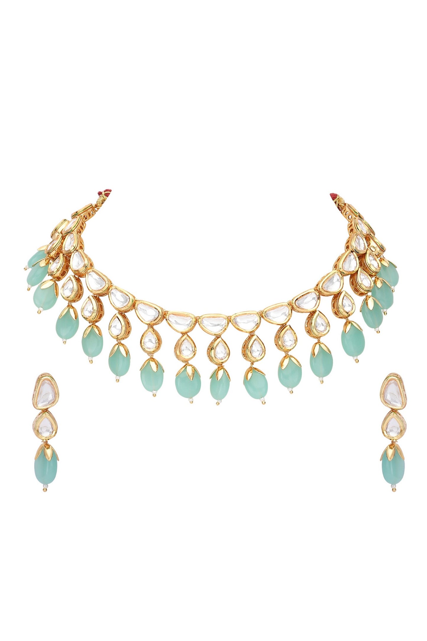 Stone Drop Embellished Choker Set 