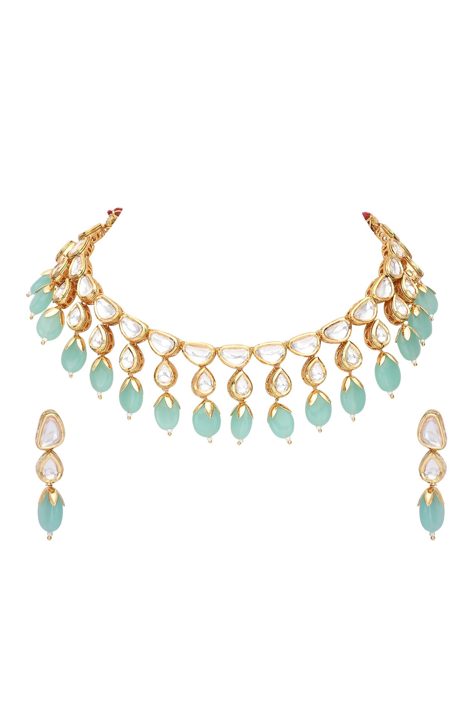 Stone Drop Embellished Choker Set 