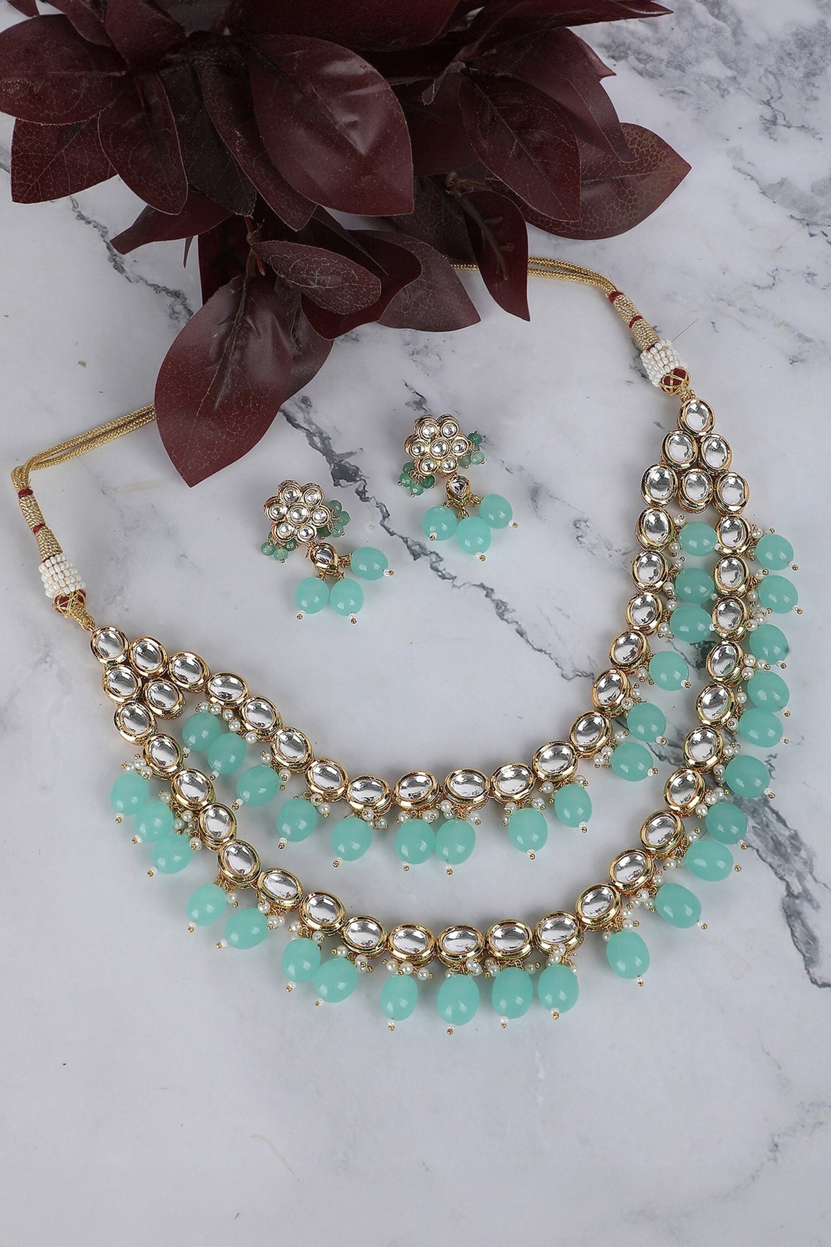 Crystal Embellished Layered Necklace Set 