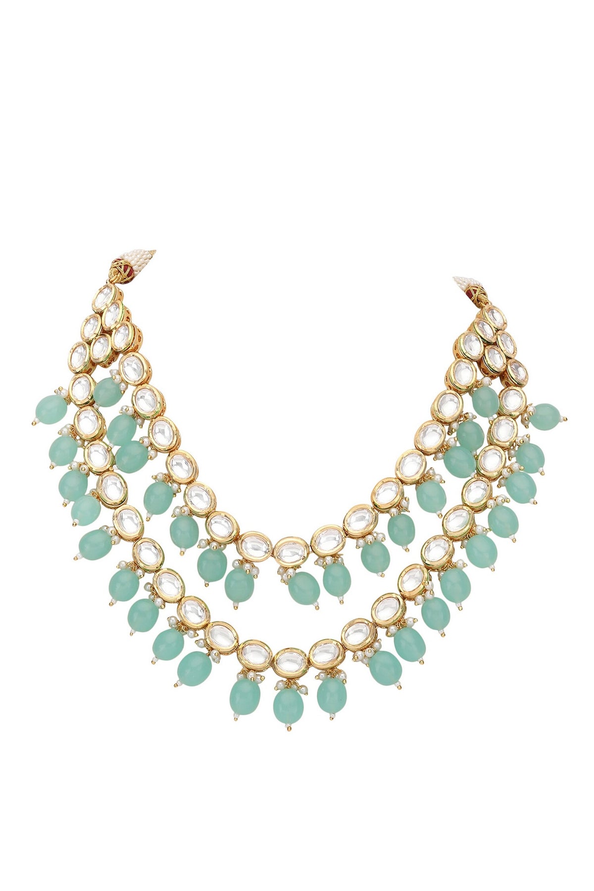 Crystal Embellished Layered Necklace Set 