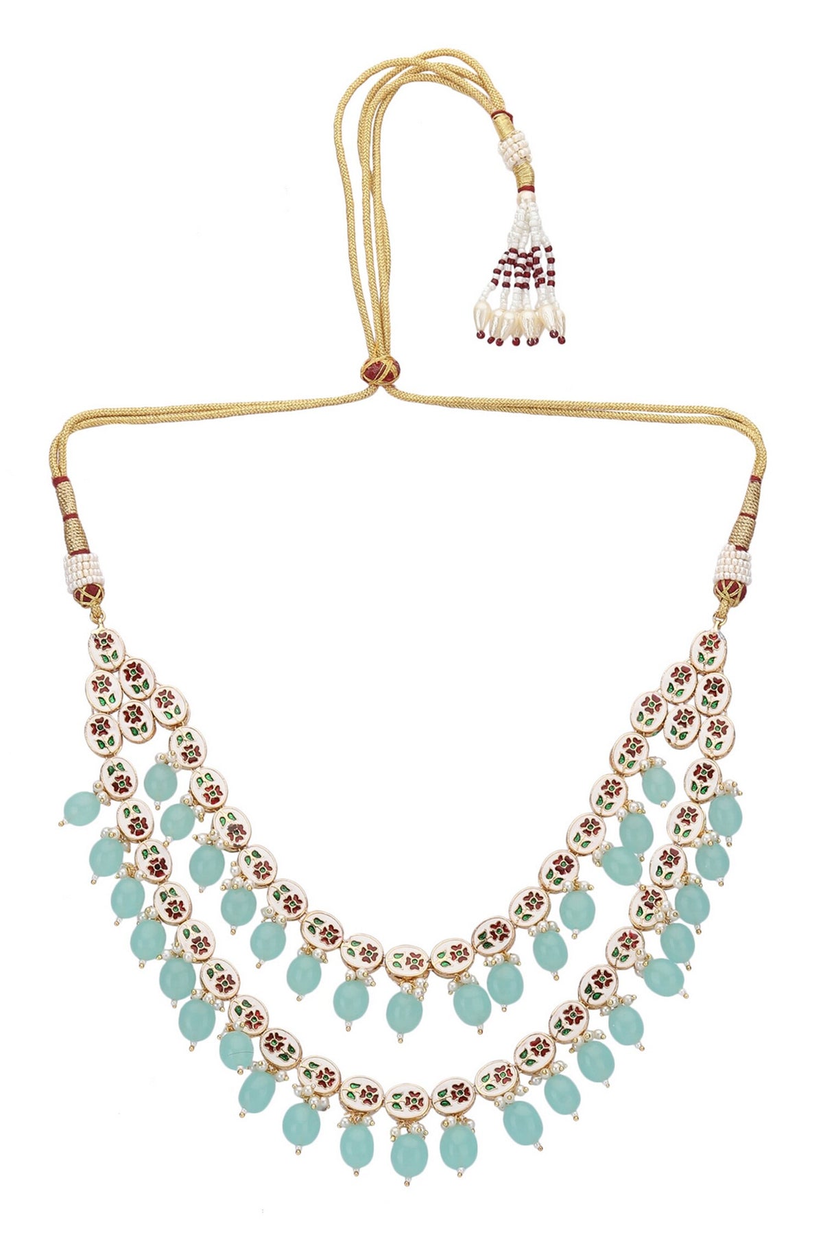 Crystal Embellished Layered Necklace Set 