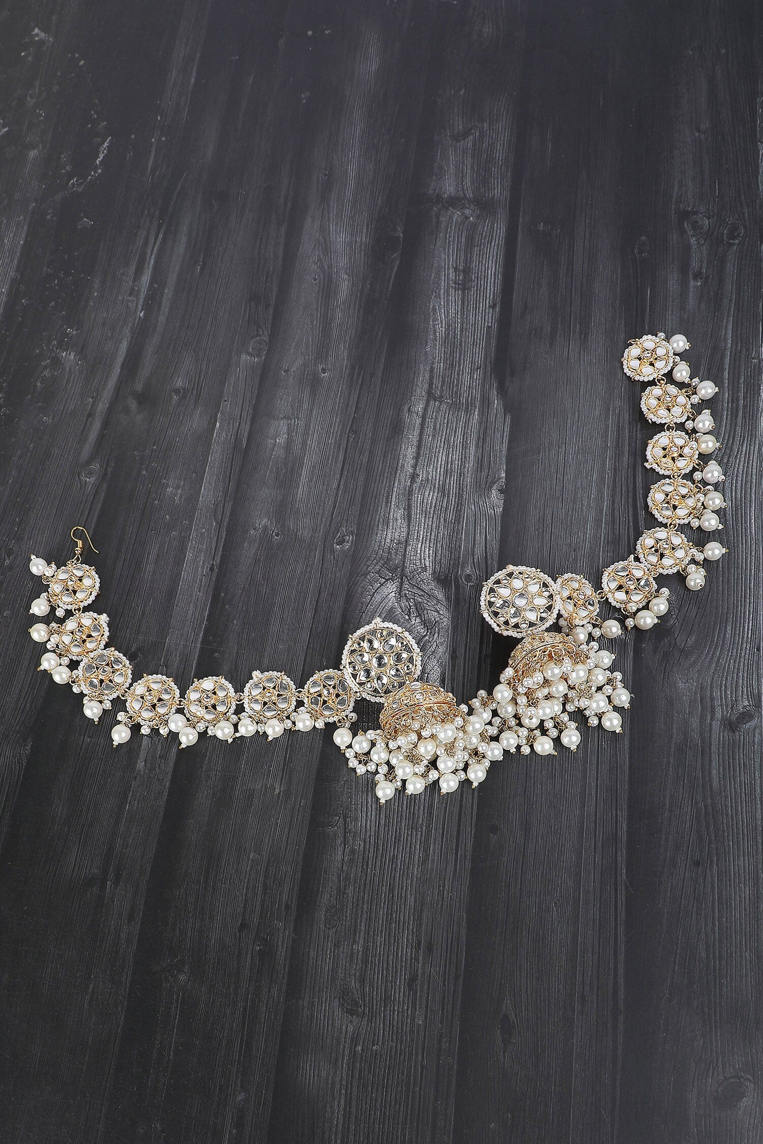 Clear Crystal Studded Jhumkas 