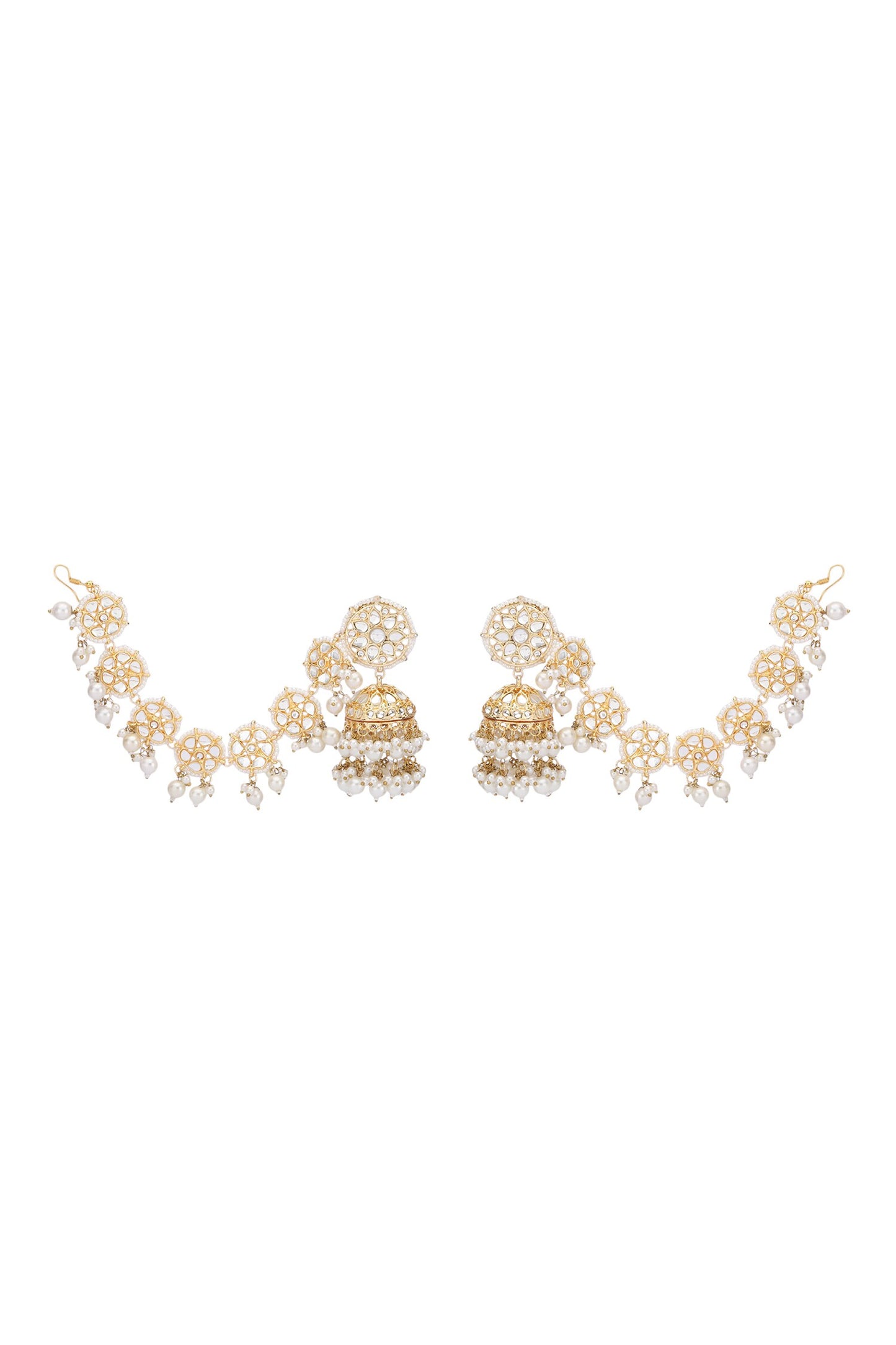 Clear Crystal Studded Jhumkas 