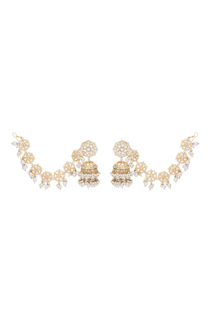 Clear Crystal Studded Jhumkas 