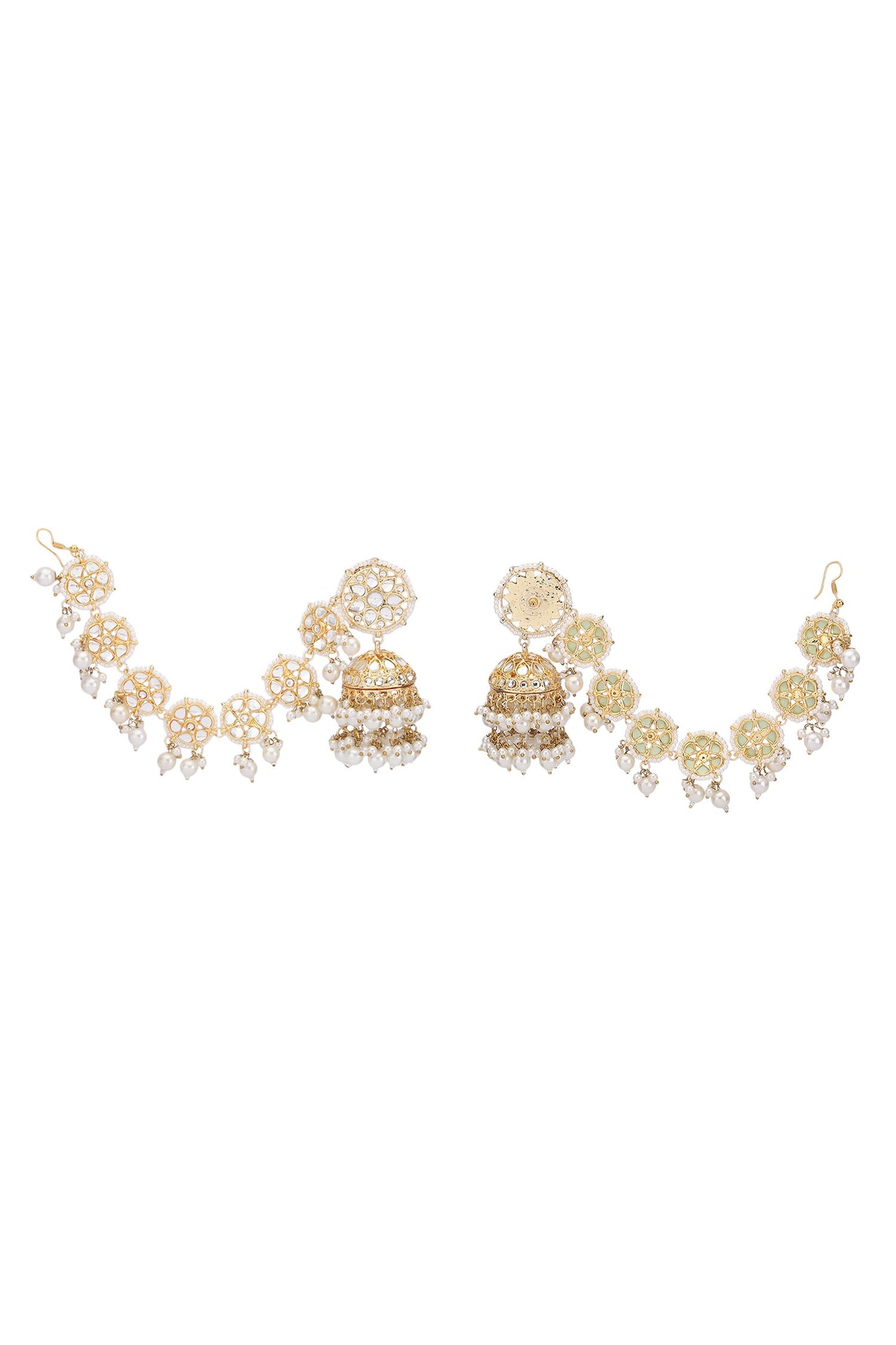 Clear Crystal Studded Jhumkas 