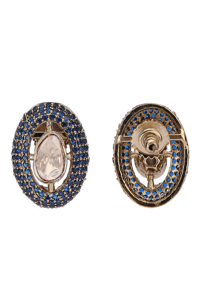 Stone Embellished Oval Necklace Set 