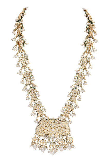Crystal Studded Fish Pattern Long Necklace Set 