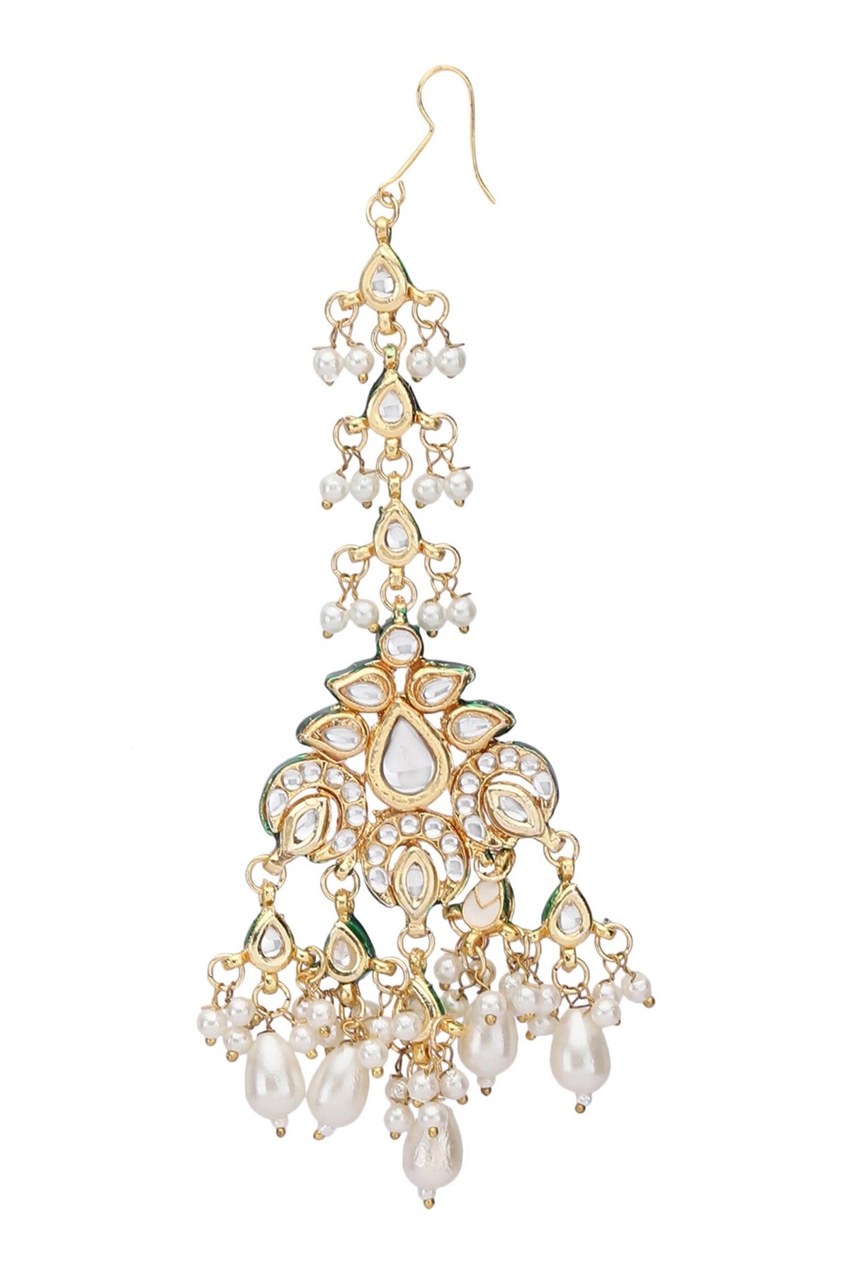Crystal Studded Fish Pattern Long Necklace Set 