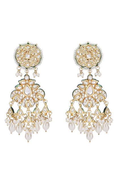Crystal Studded Fish Pattern Long Necklace Set 