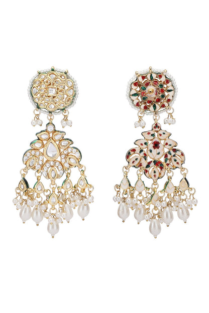 Crystal Studded Fish Pattern Long Necklace Set 