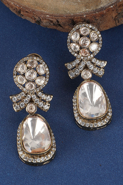 Floral Crystal Studded Earrings 