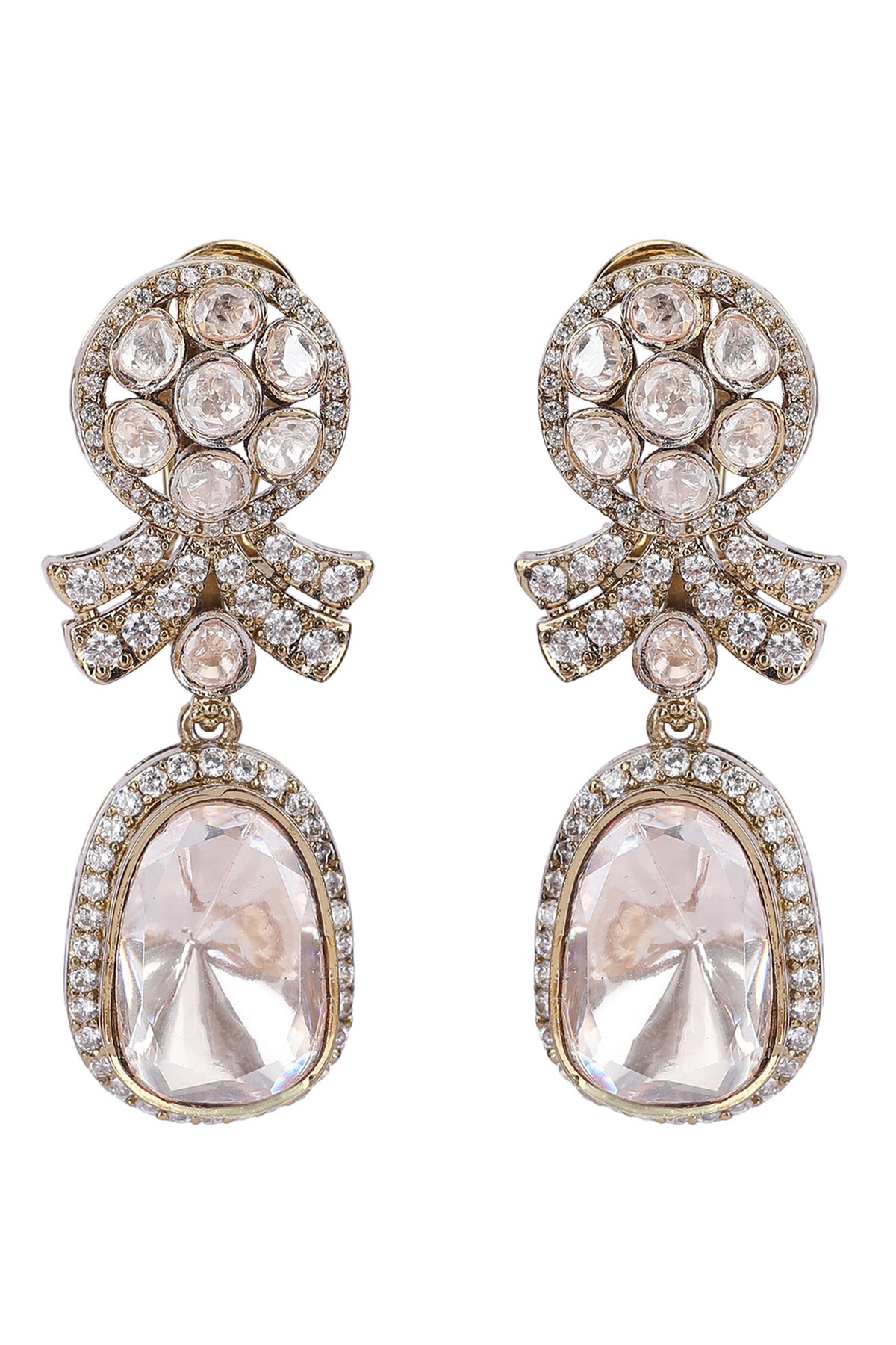 Floral Crystal Studded Earrings 