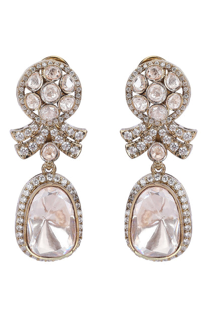 Floral Crystal Studded Earrings 