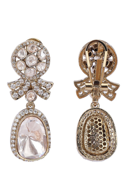 Floral Crystal Studded Earrings 