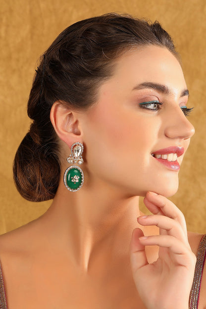 Stone Studded Drop Earrings 