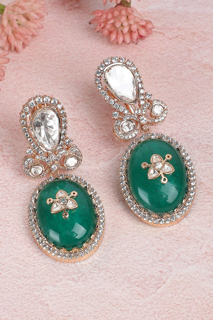 Stone Studded Drop Earrings 