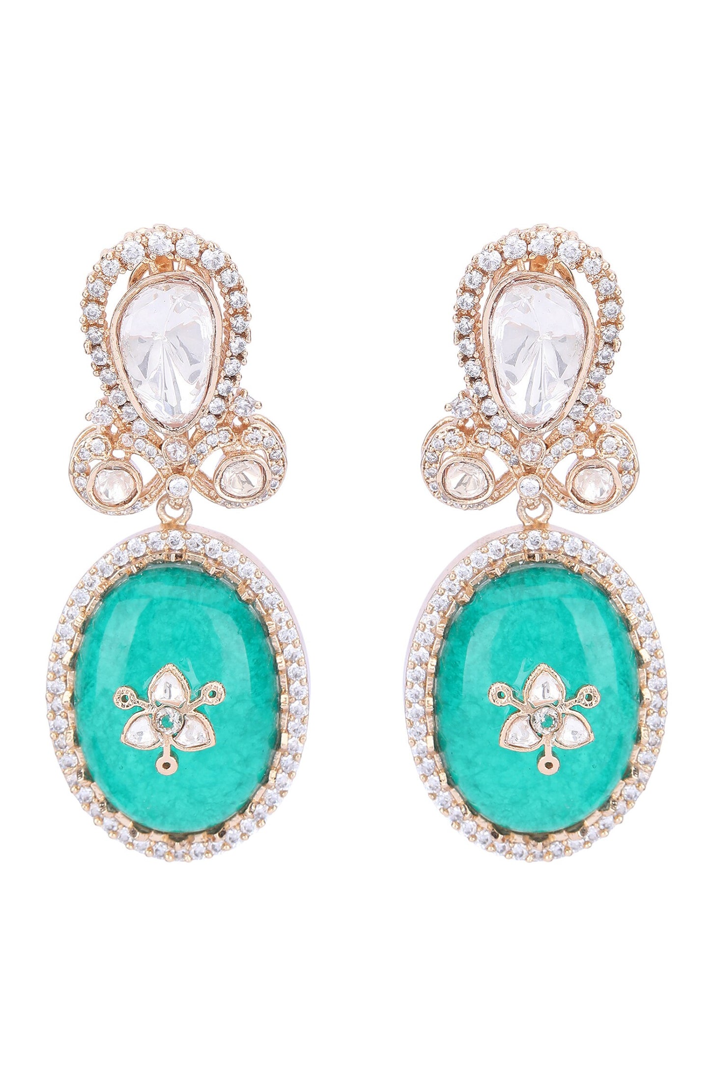 Stone Studded Drop Earrings 