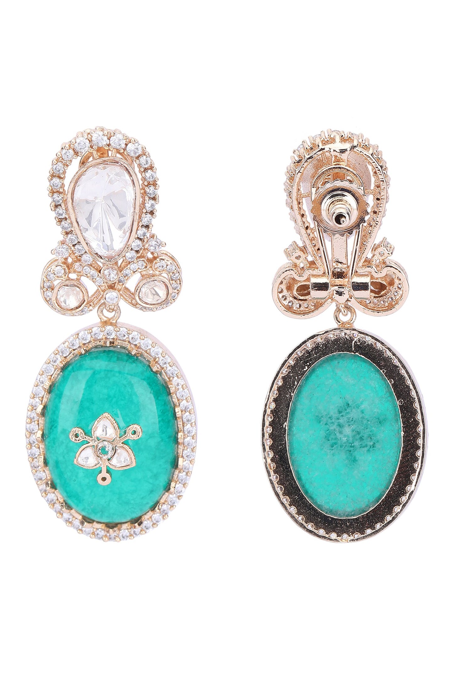 Stone Studded Drop Earrings 