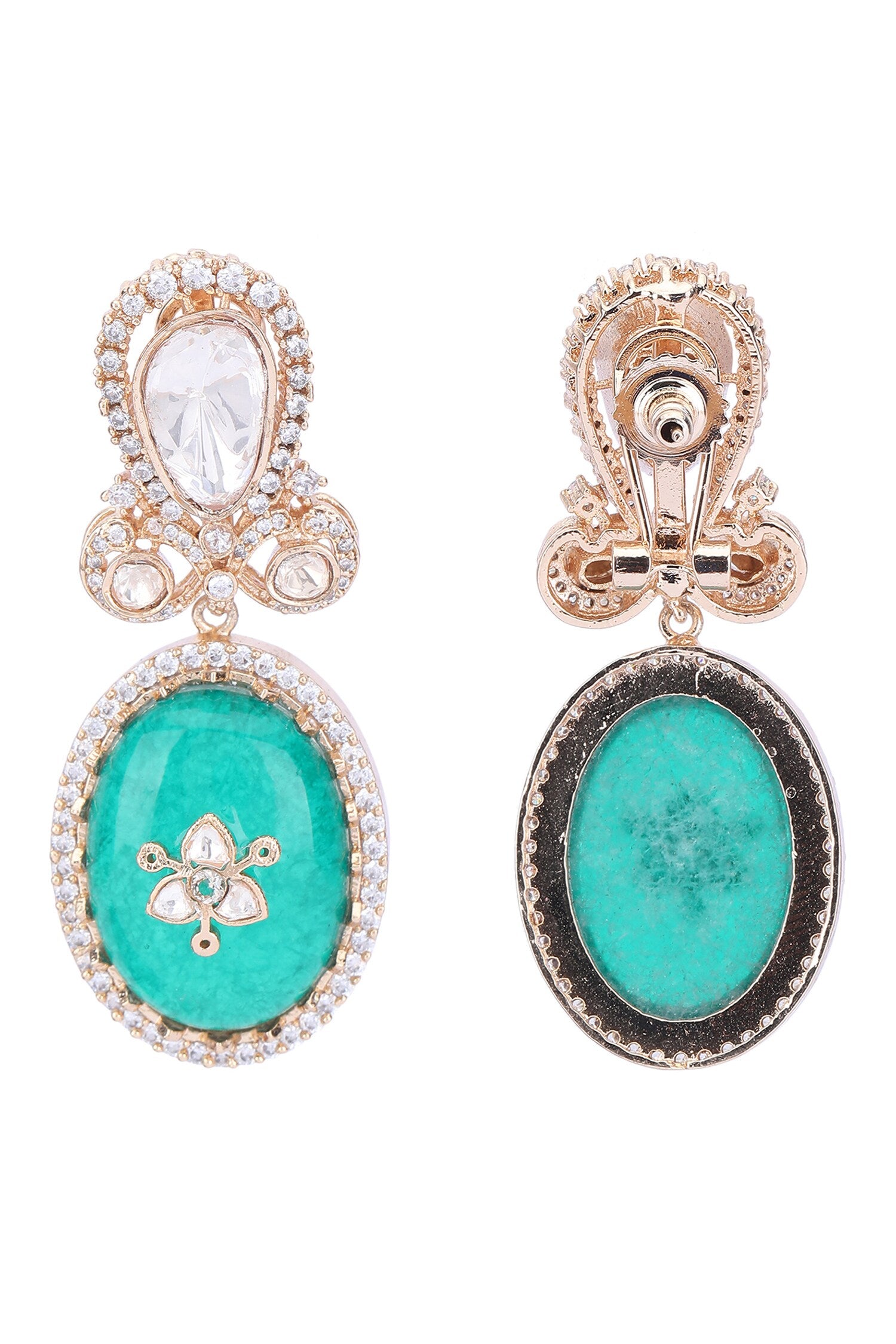 Stone Studded Drop Earrings 